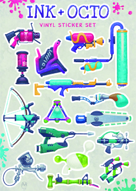Ink + Octo Sticker Sheet